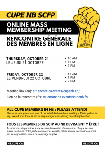 Rencontre générale des membres - le 21 et 22 Oct.