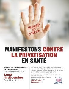 Manifestation contre la privatisation en santé @ Bureau de circonscription du PM Gallant | Dieppe | Nouveau-Brunswick | Canada