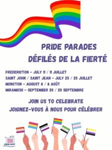 SCFP NB à la parade de la fierté de Miramichi.